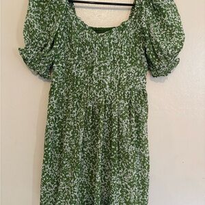 Green Floral Women's Dress